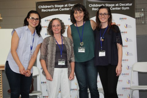 At the 2016 Decatur Book Festival, Decatur, Ga., with fellow panelists (L-R) Erin Stead, Natalie Nelson, and Acree Graham Macam